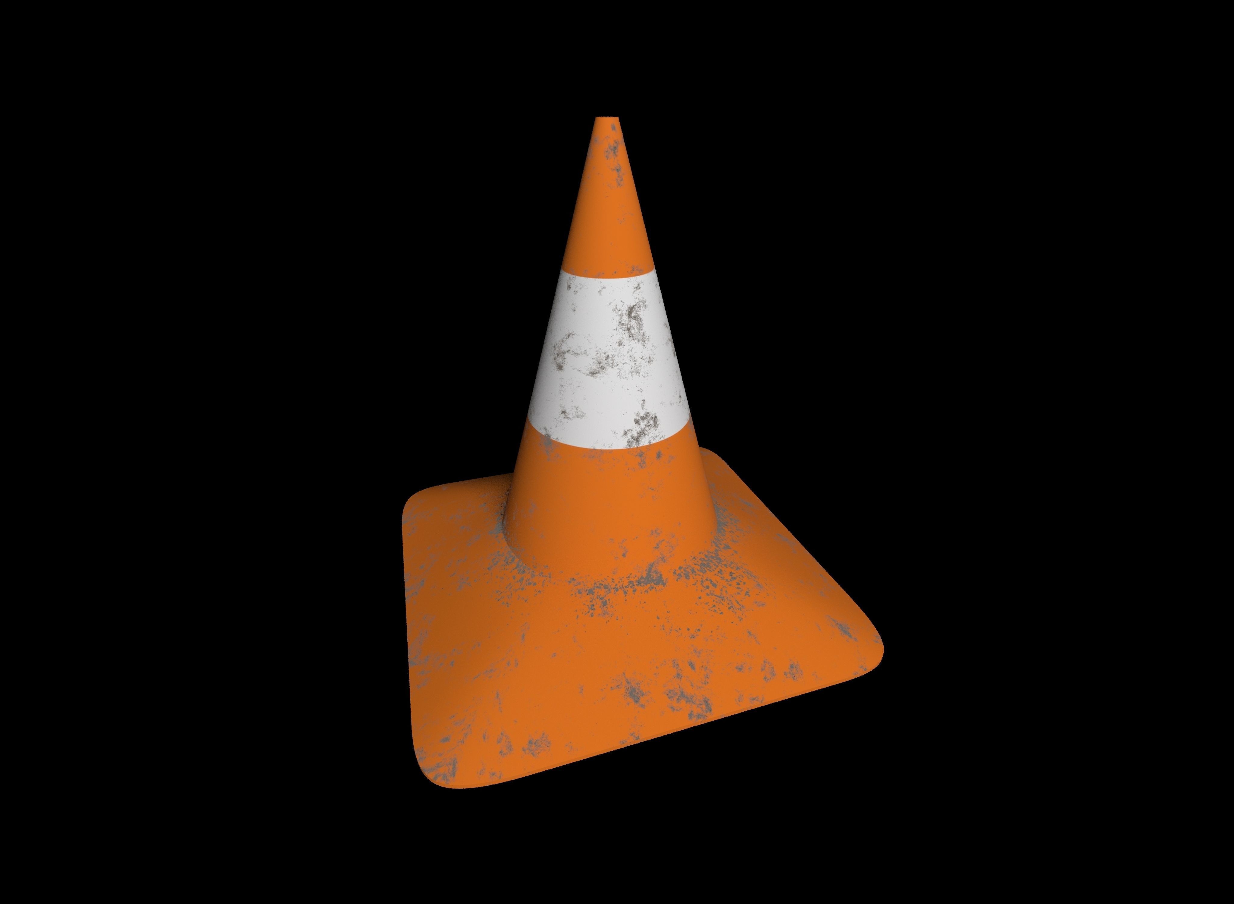 Traffic cone Low-poly 3D model_1