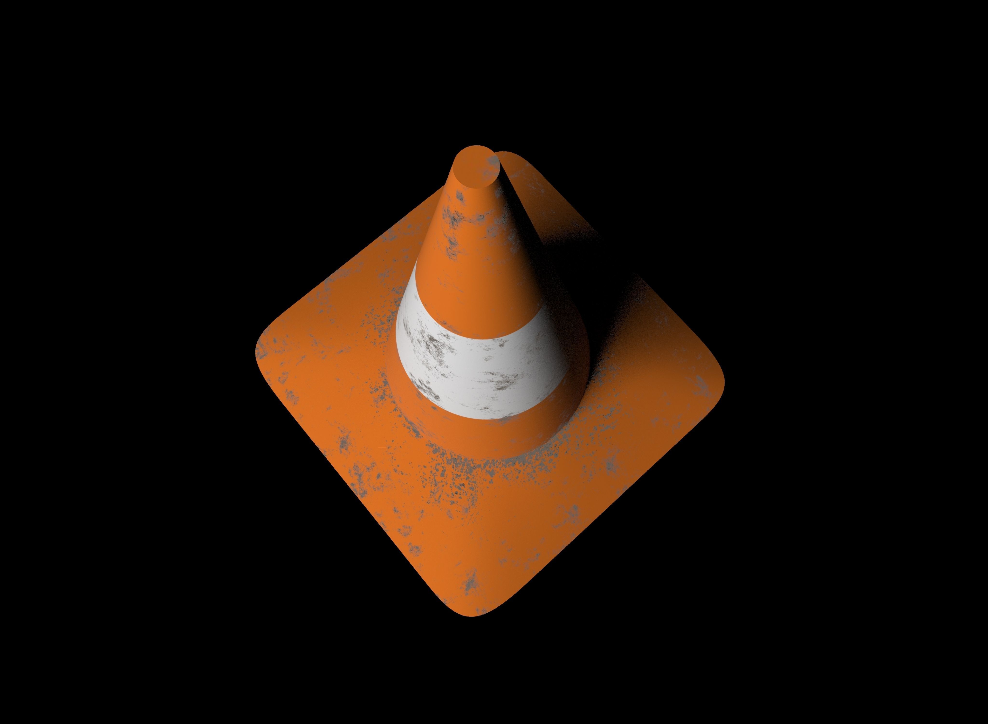 Traffic cone Low-poly 3D model_5