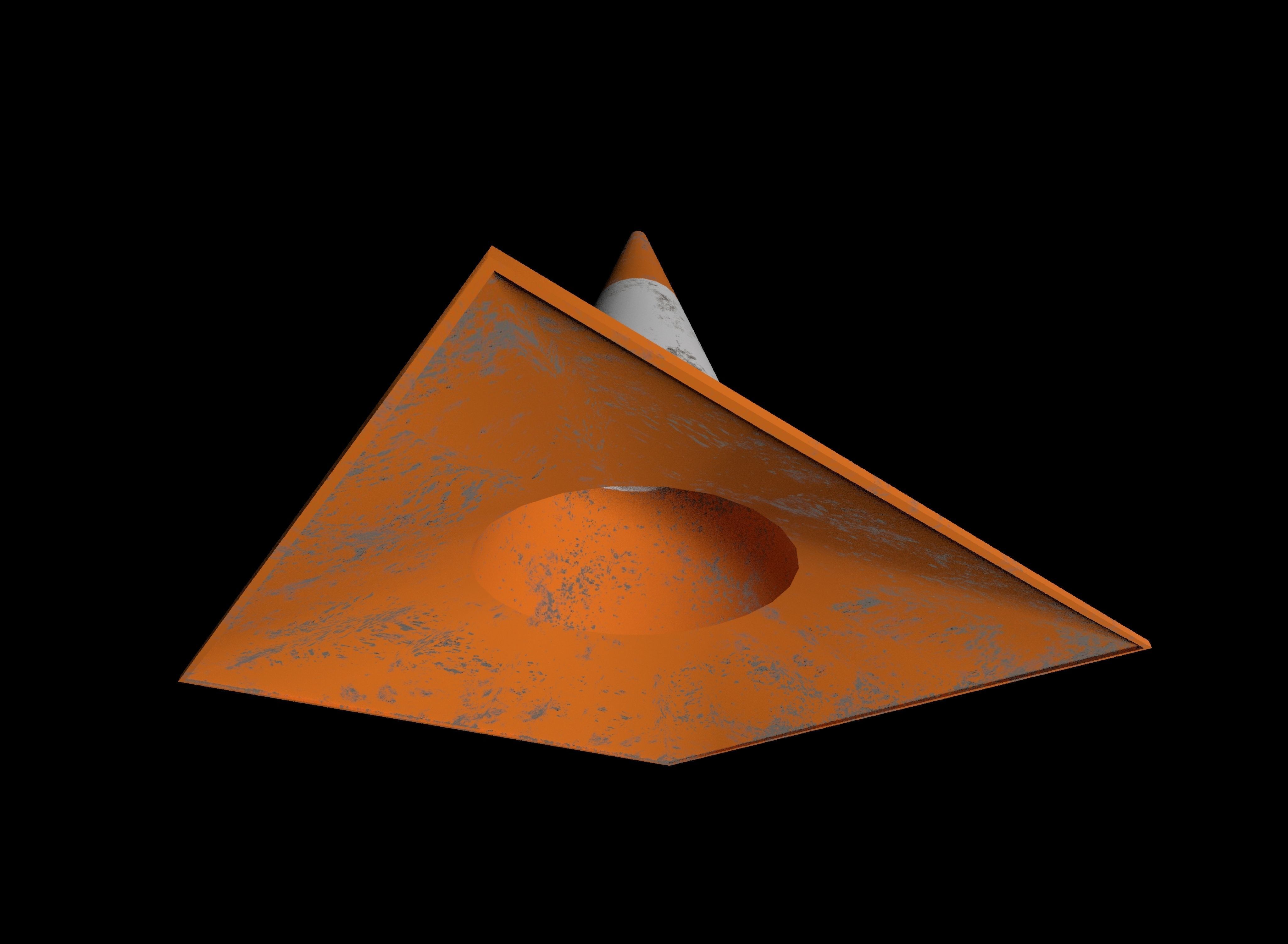 Traffic cone Low-poly 3D model_8