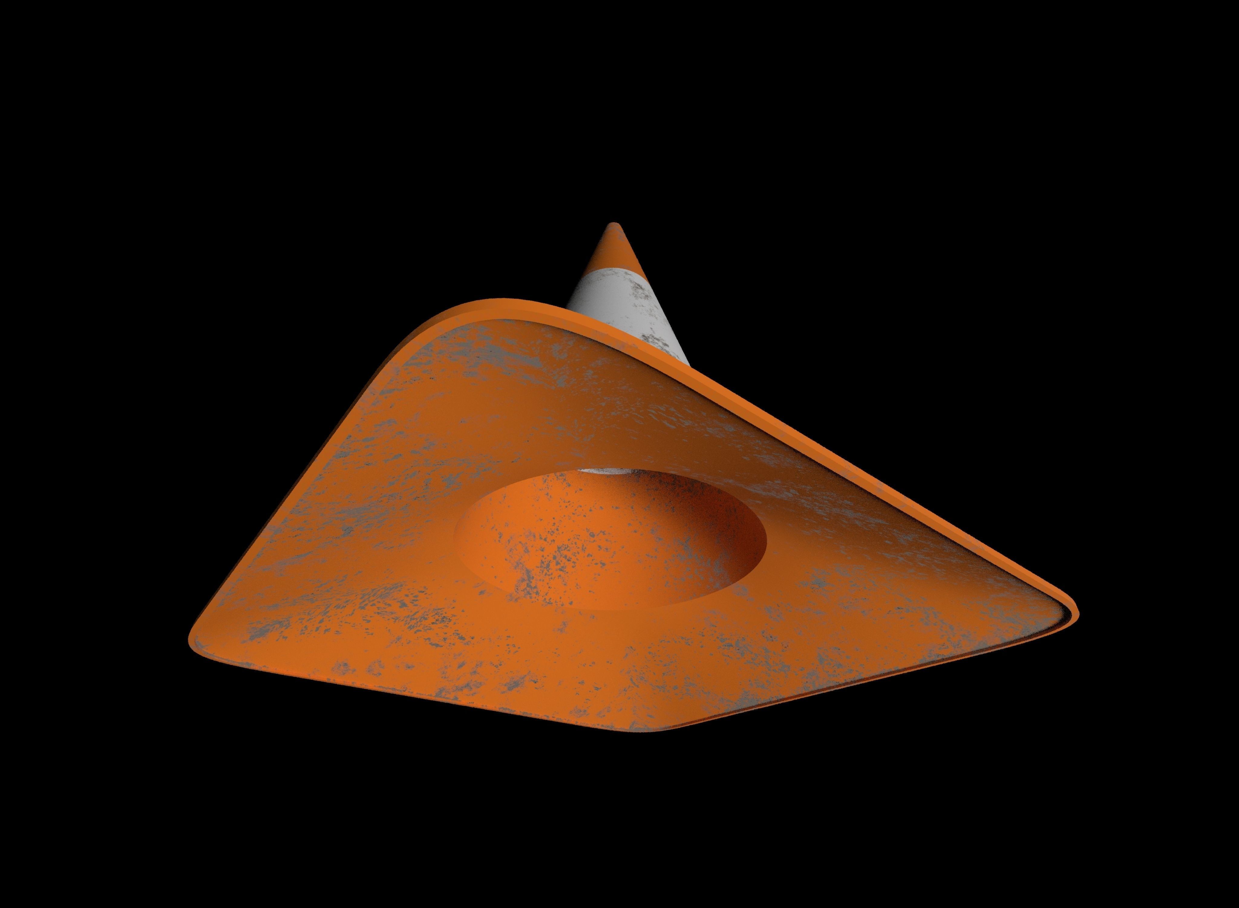 Traffic cone Low-poly 3D model_9