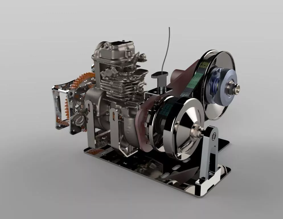 Electric starter and CVT for engine GX 35cc Free 3D model