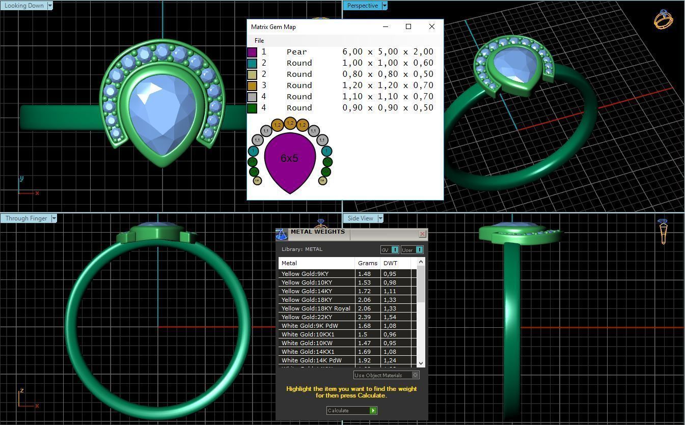 Pearl Diamond Ring 3D print model_2