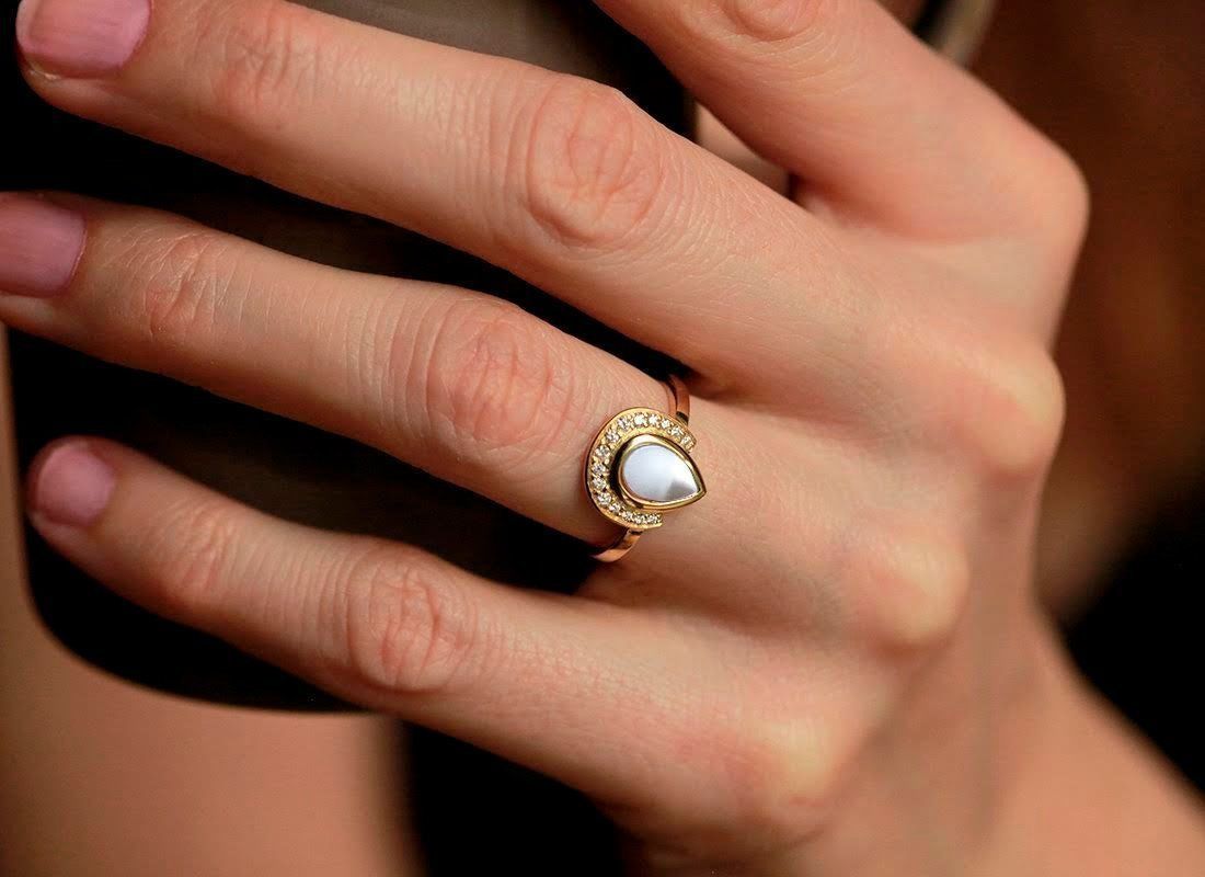 Pearl Diamond Ring 3D print model_8