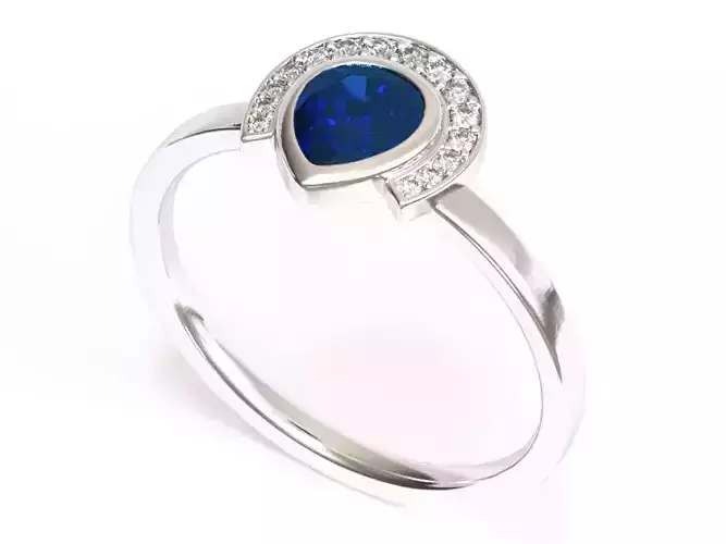 Pearl Diamond Ring 3D print model