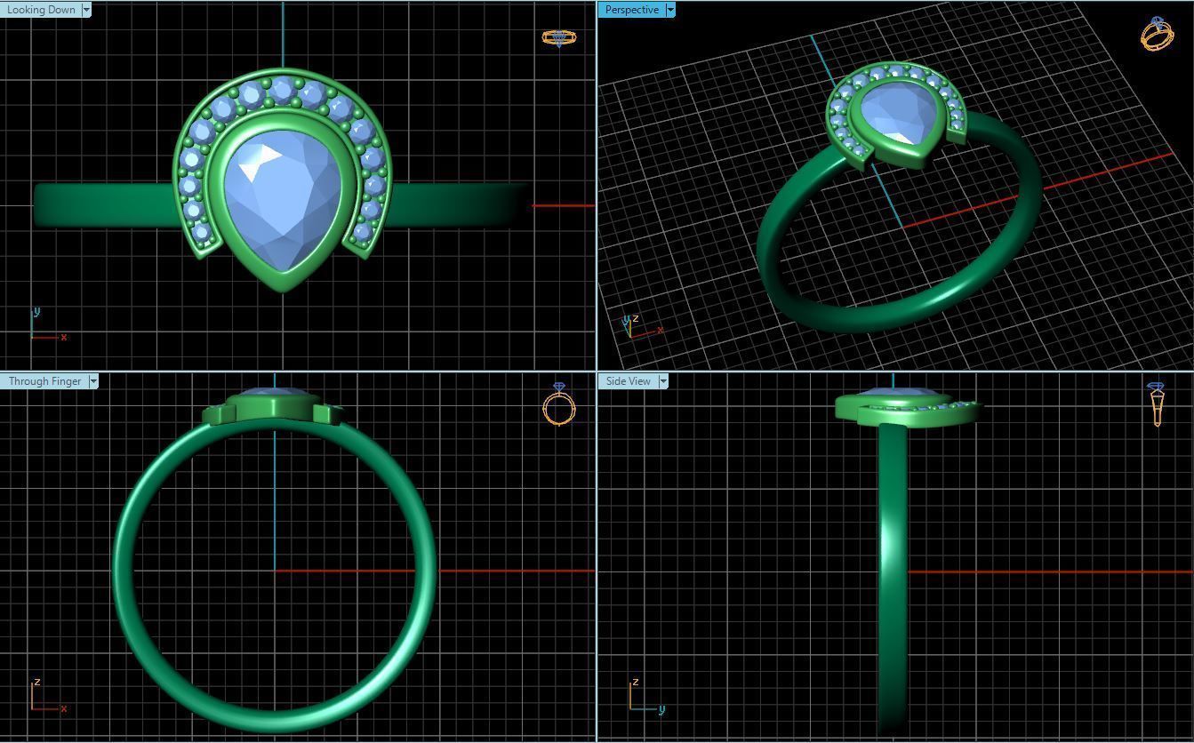 Pearl Diamond Ring 3D print model_3