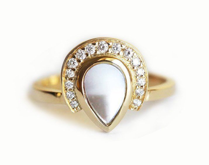 Pearl Diamond Ring 3D print model_1
