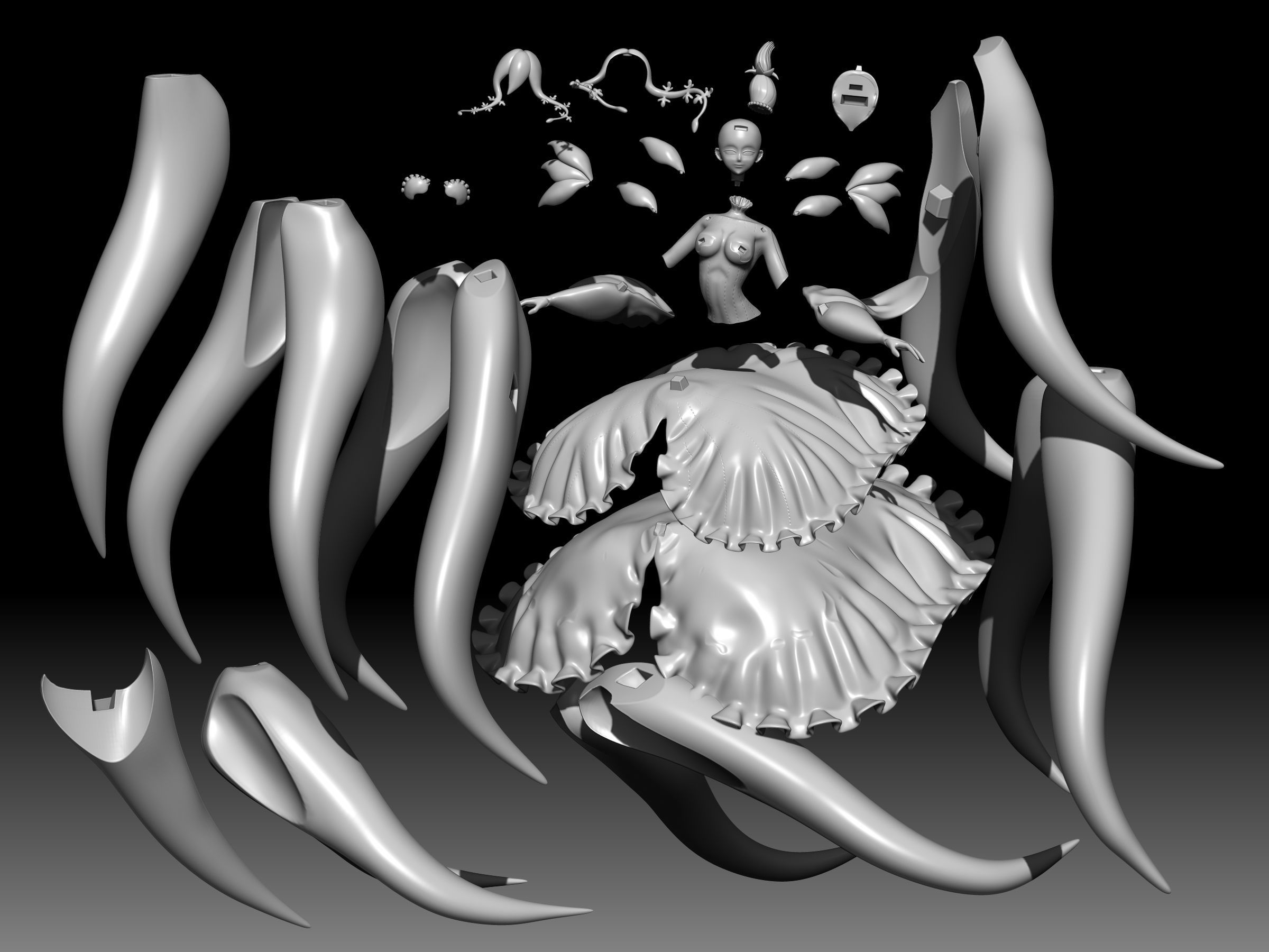 ventricosus houseki no kuni 3D print model_3