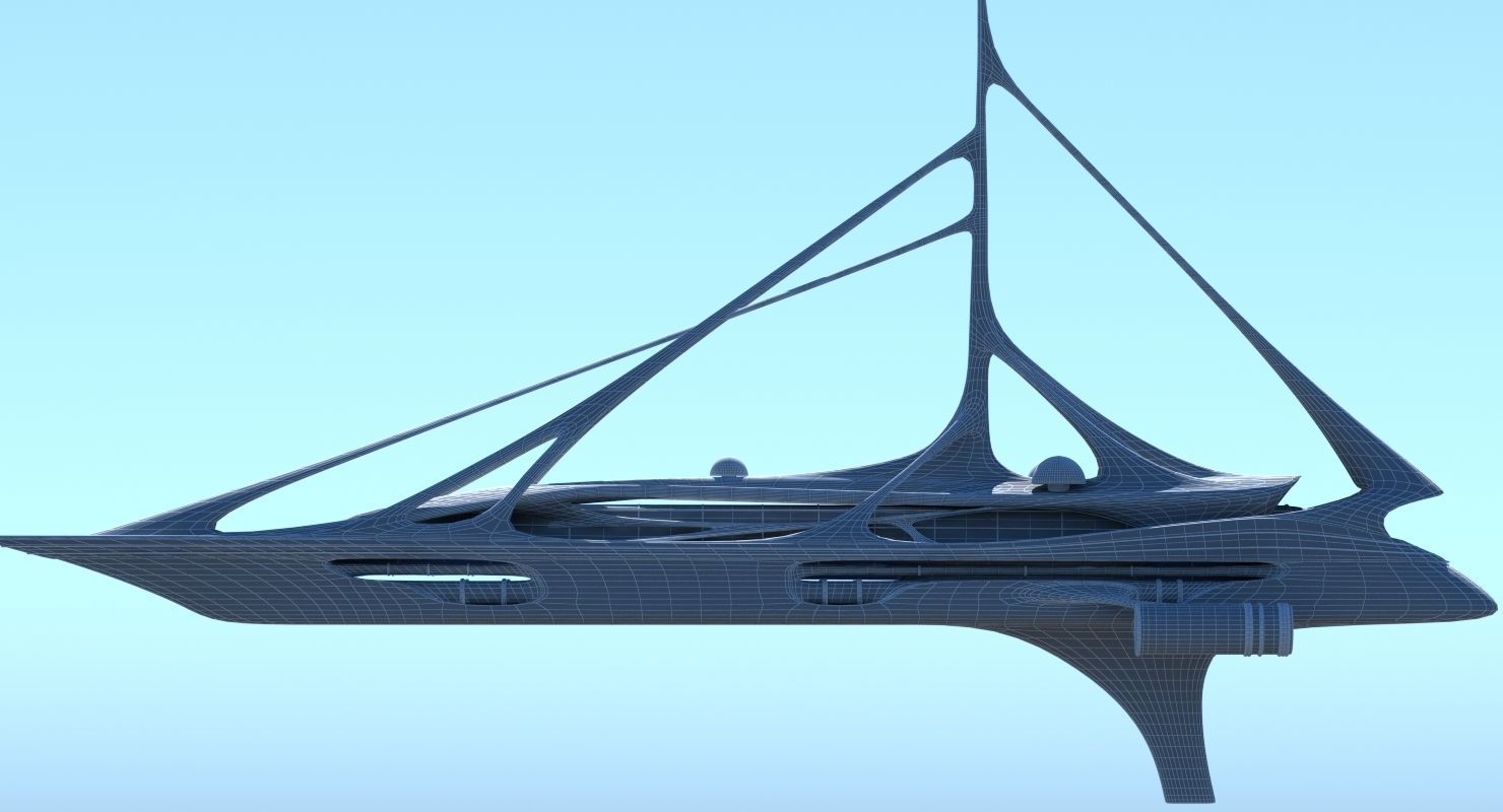 Futuristic Yacht 01 3D model_14