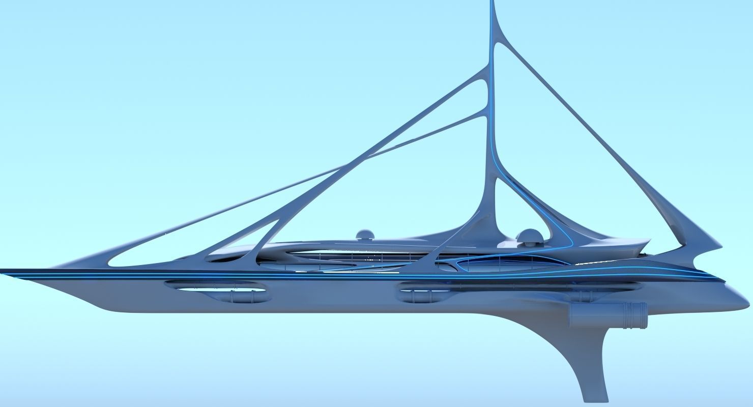 Futuristic Yacht 01 3D model_13