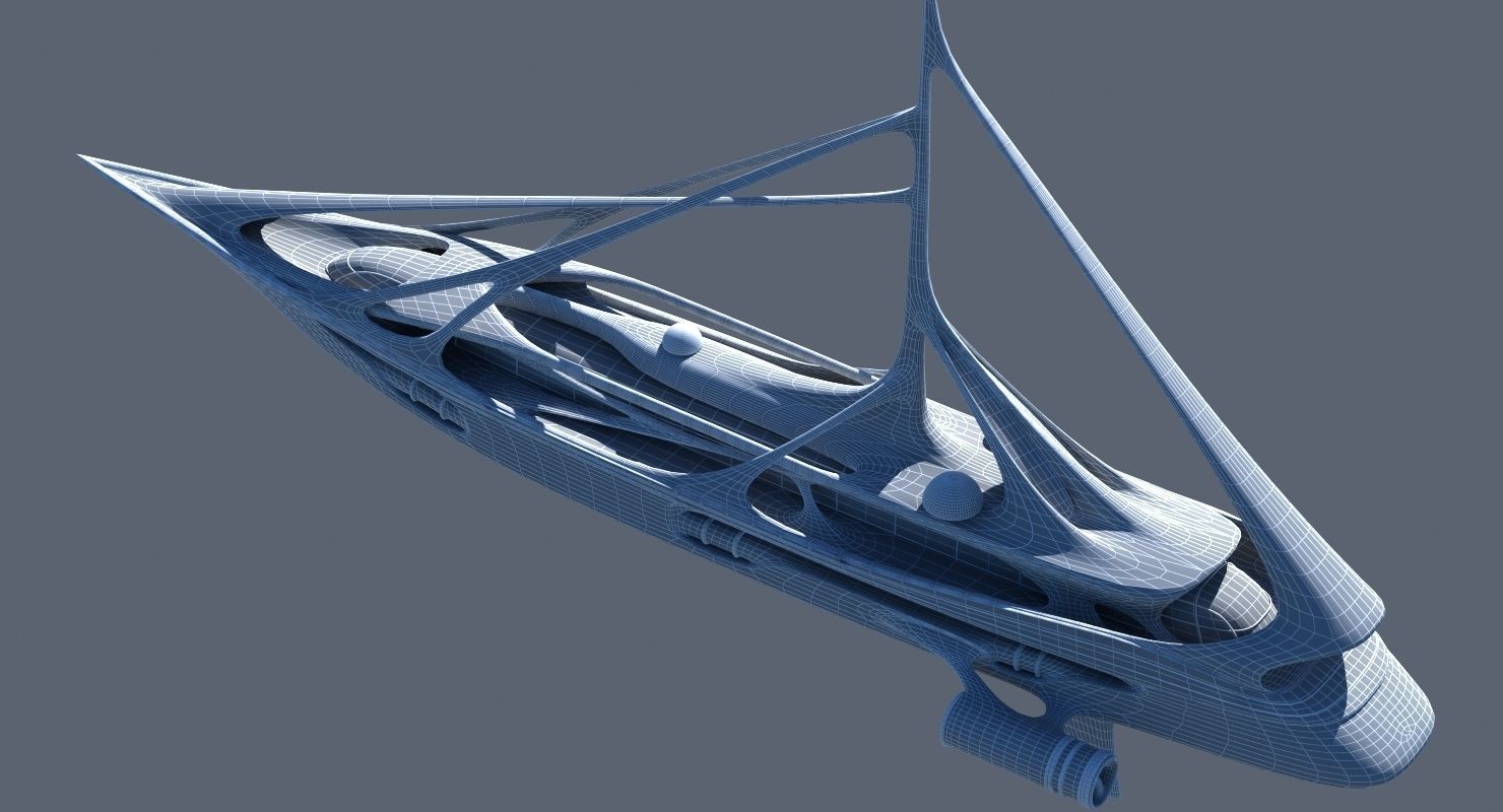 Futuristic Yacht 01 3D model_17