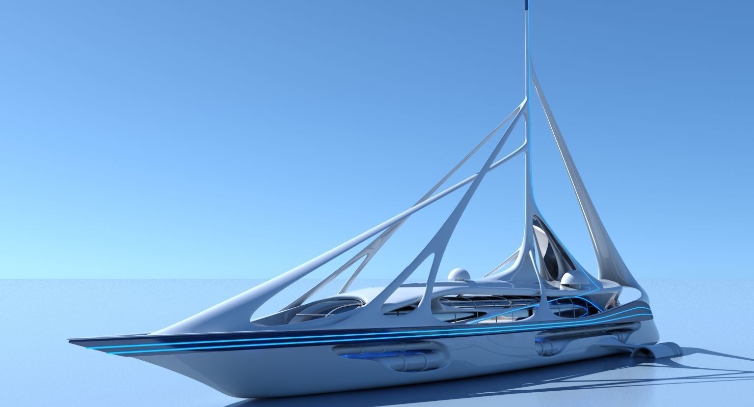 Futuristic Yacht 01 3D model_9