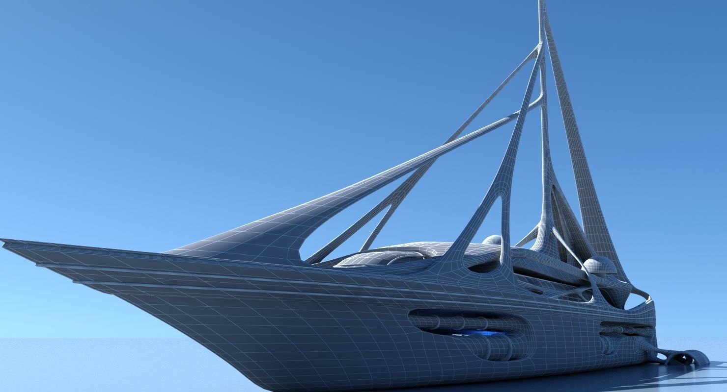 Futuristic Yacht 01 3D model_15