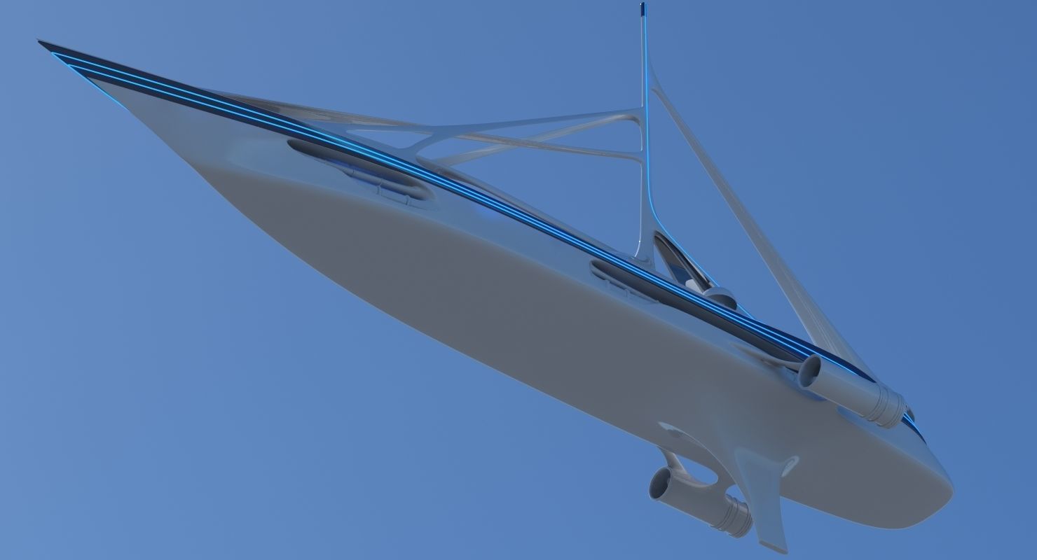 Futuristic Yacht 01 3D model_3