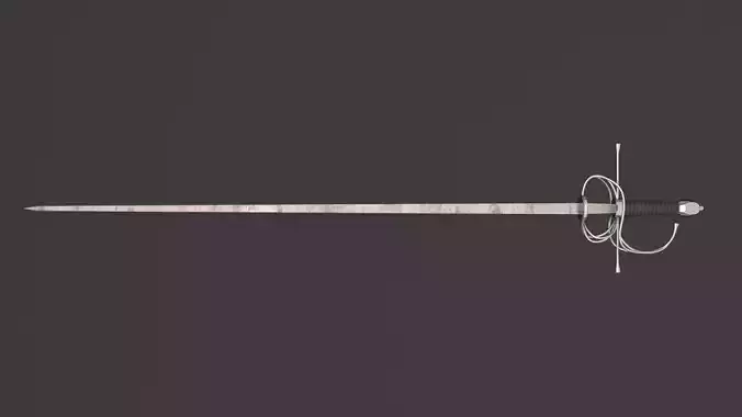 Rapier sword Low-poly 3D model