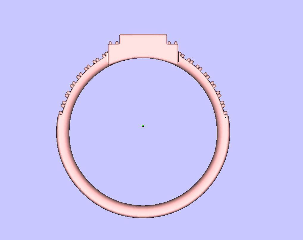 Square Black Diamond Ring  3D print model_5