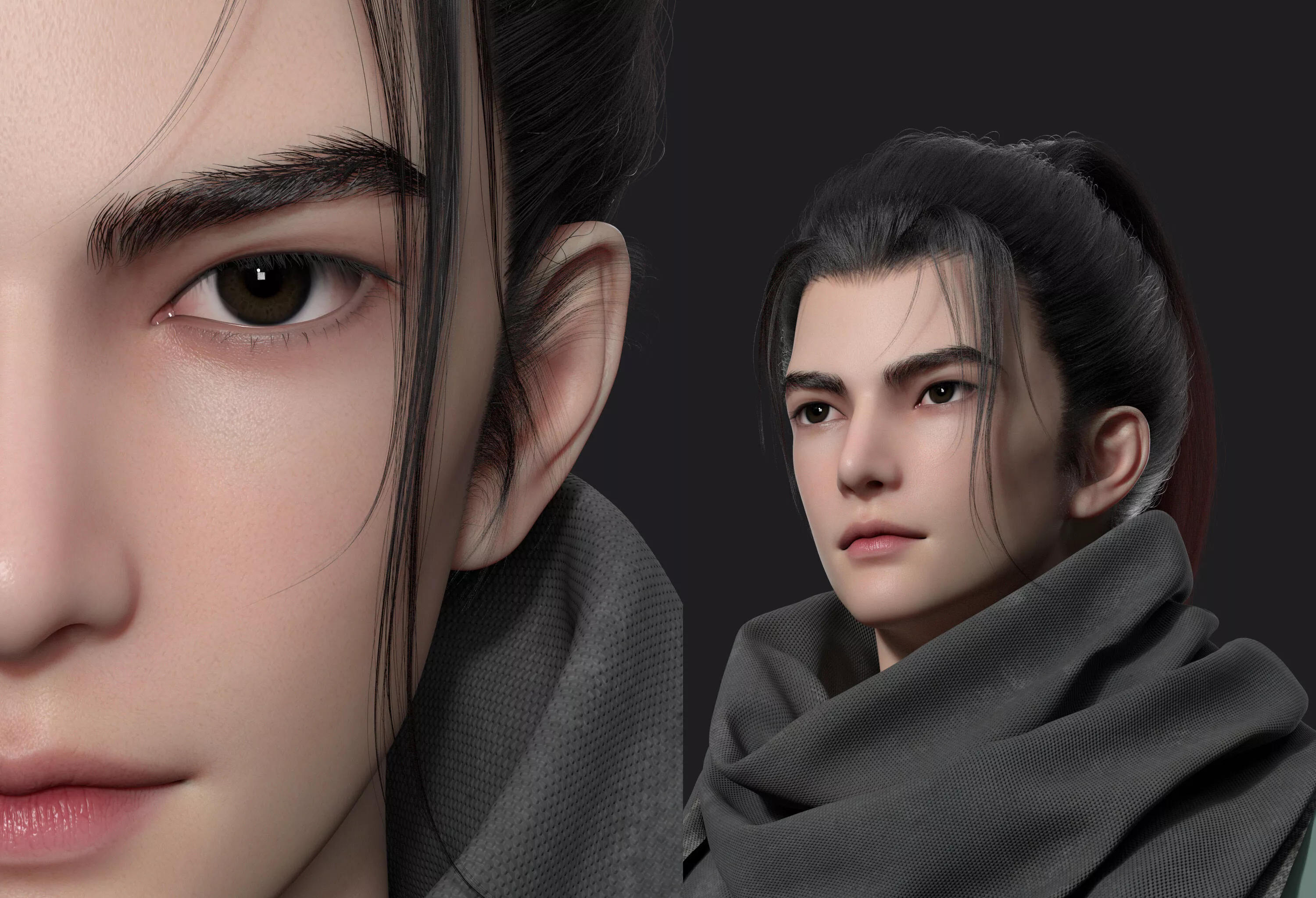 A handsome young man from ancient times 3D model