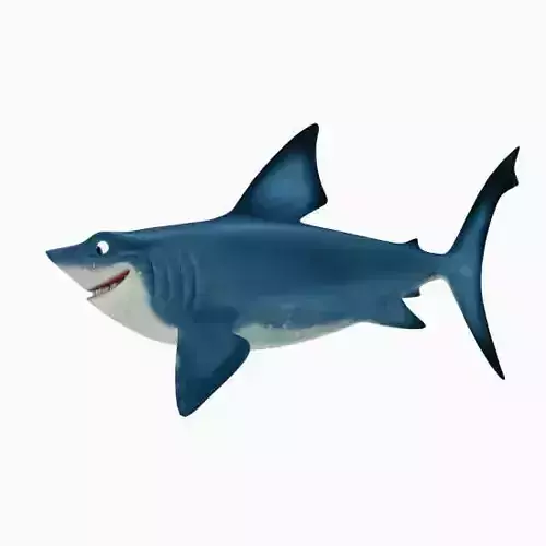 Shark cartoon Low-poly 3D model