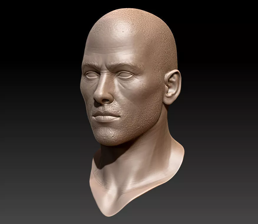 Soldier Head Face World War High Poly Beard US 3D model