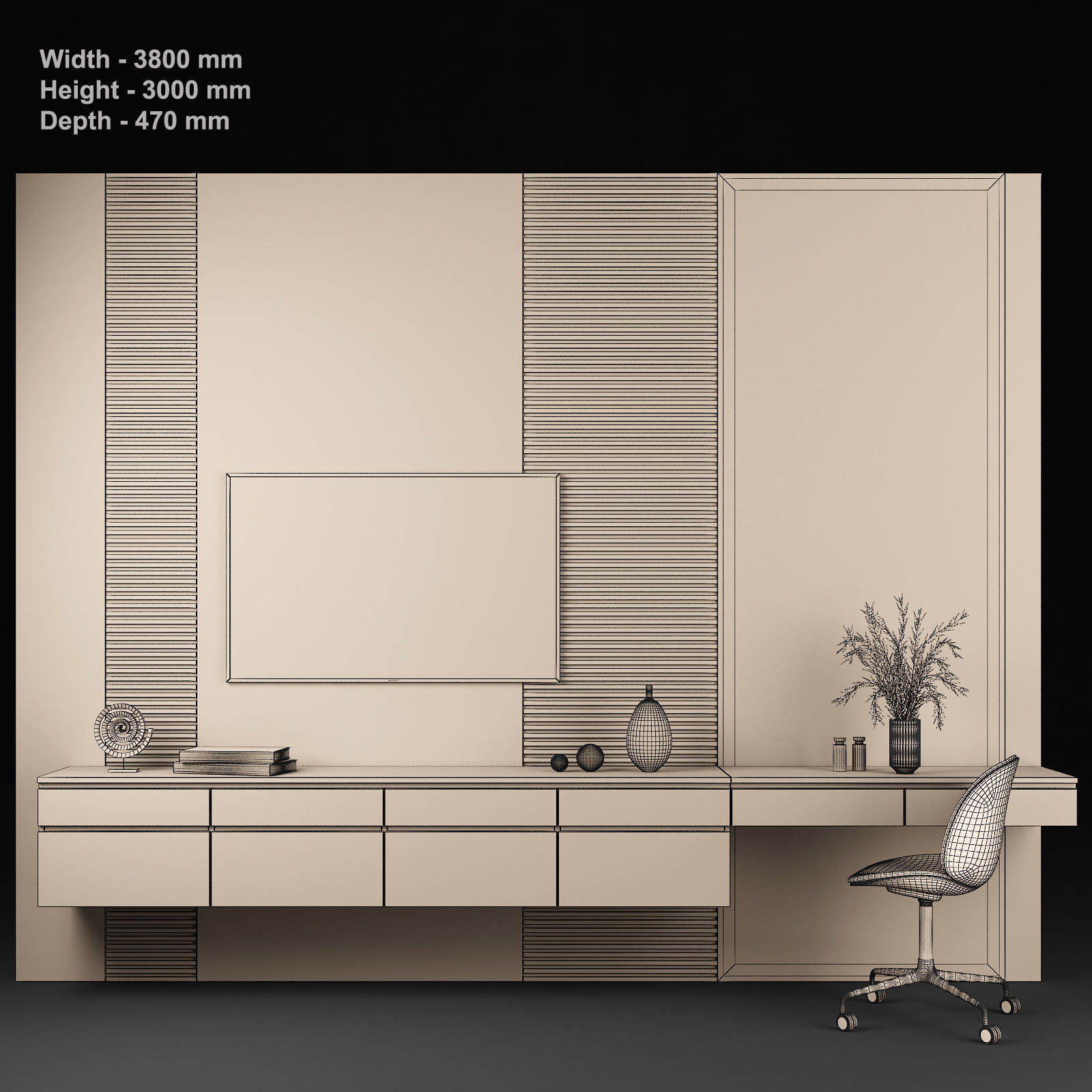 TV stand and Dressing table 54 3D model_2
