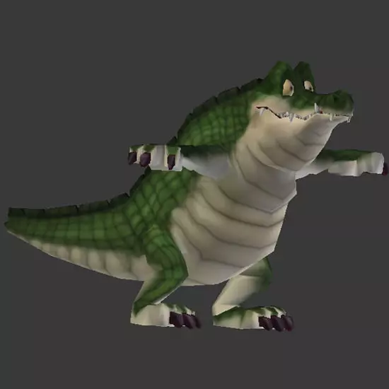 Crock cartoon  Low-poly 3D model_0