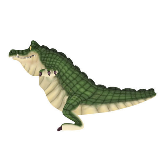 Crock cartoon  Low-poly 3D model_8