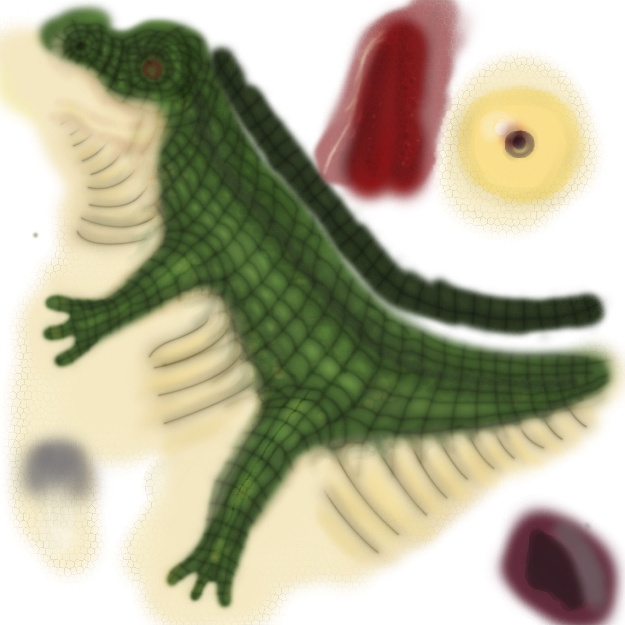 Crock cartoon  Low-poly 3D model_6