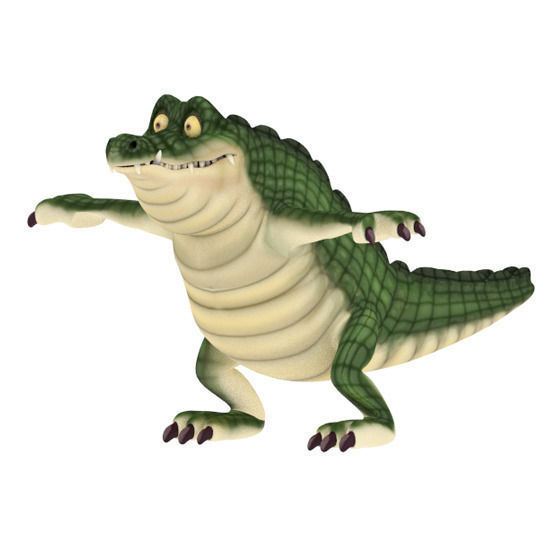 Crock cartoon  Low-poly 3D model_3