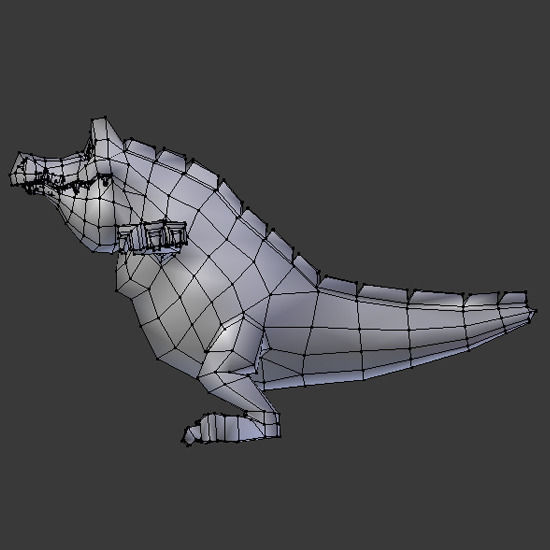 Crock cartoon  Low-poly 3D model_1