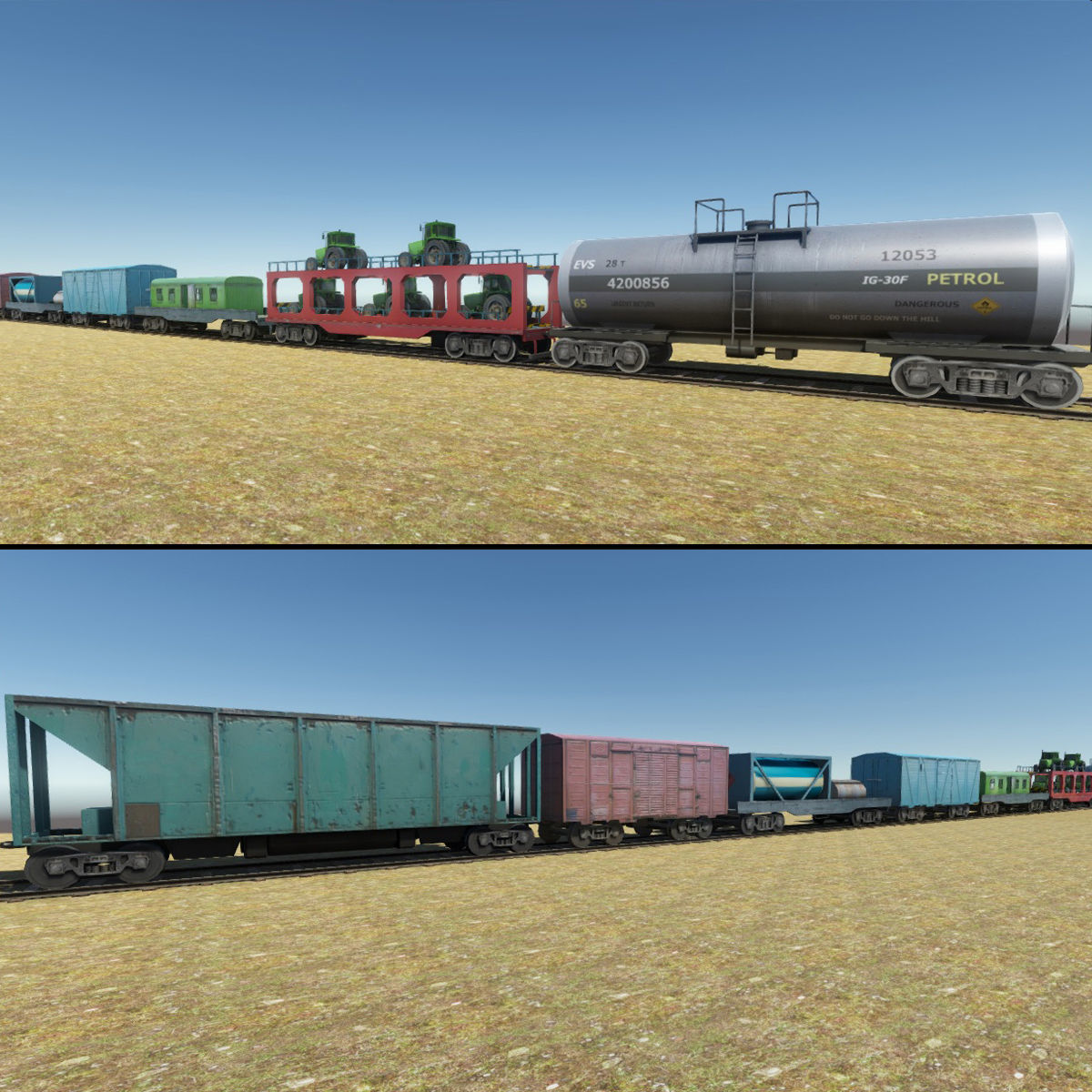 Trains Package Low-poly 3D model_5