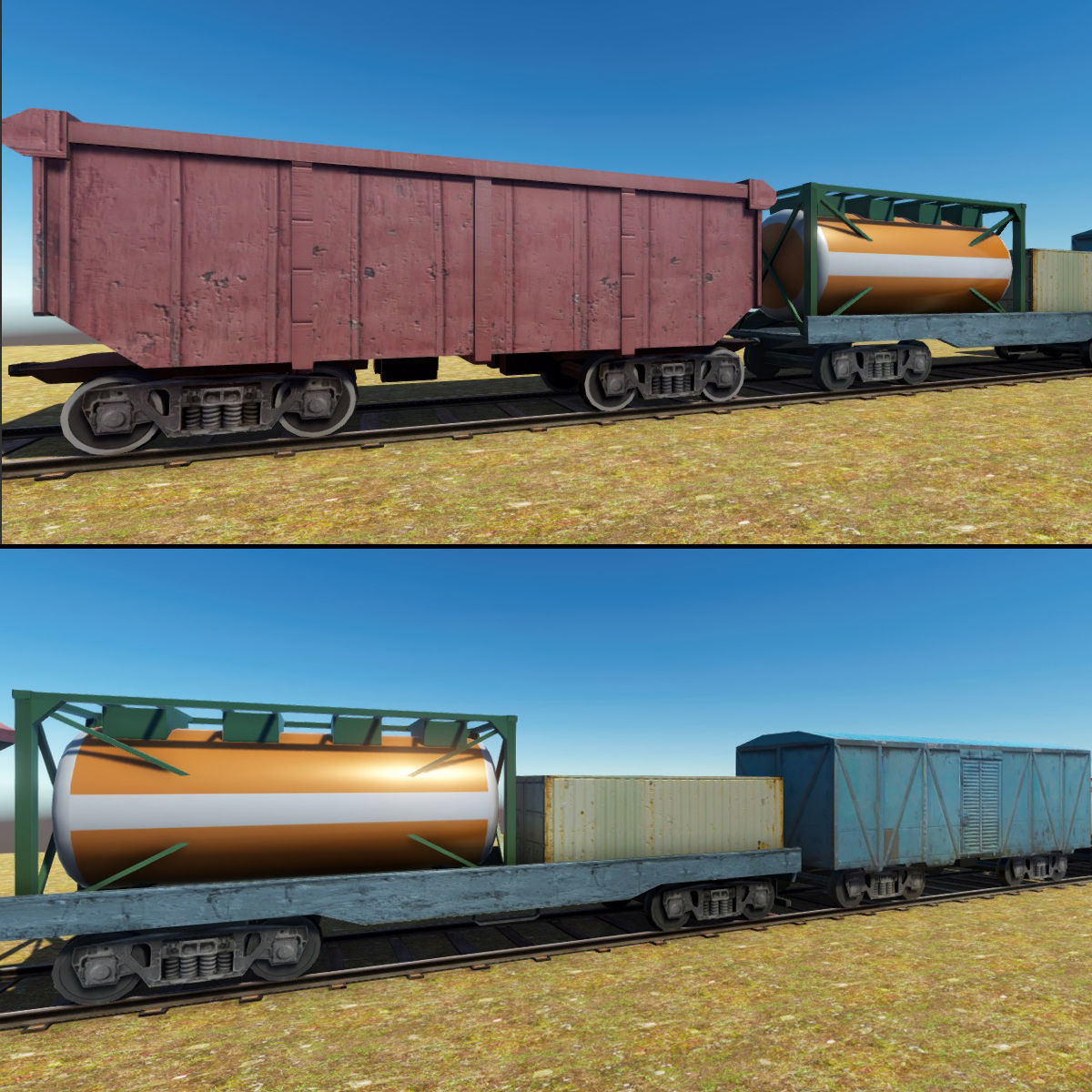 Trains Package Low-poly 3D model_9