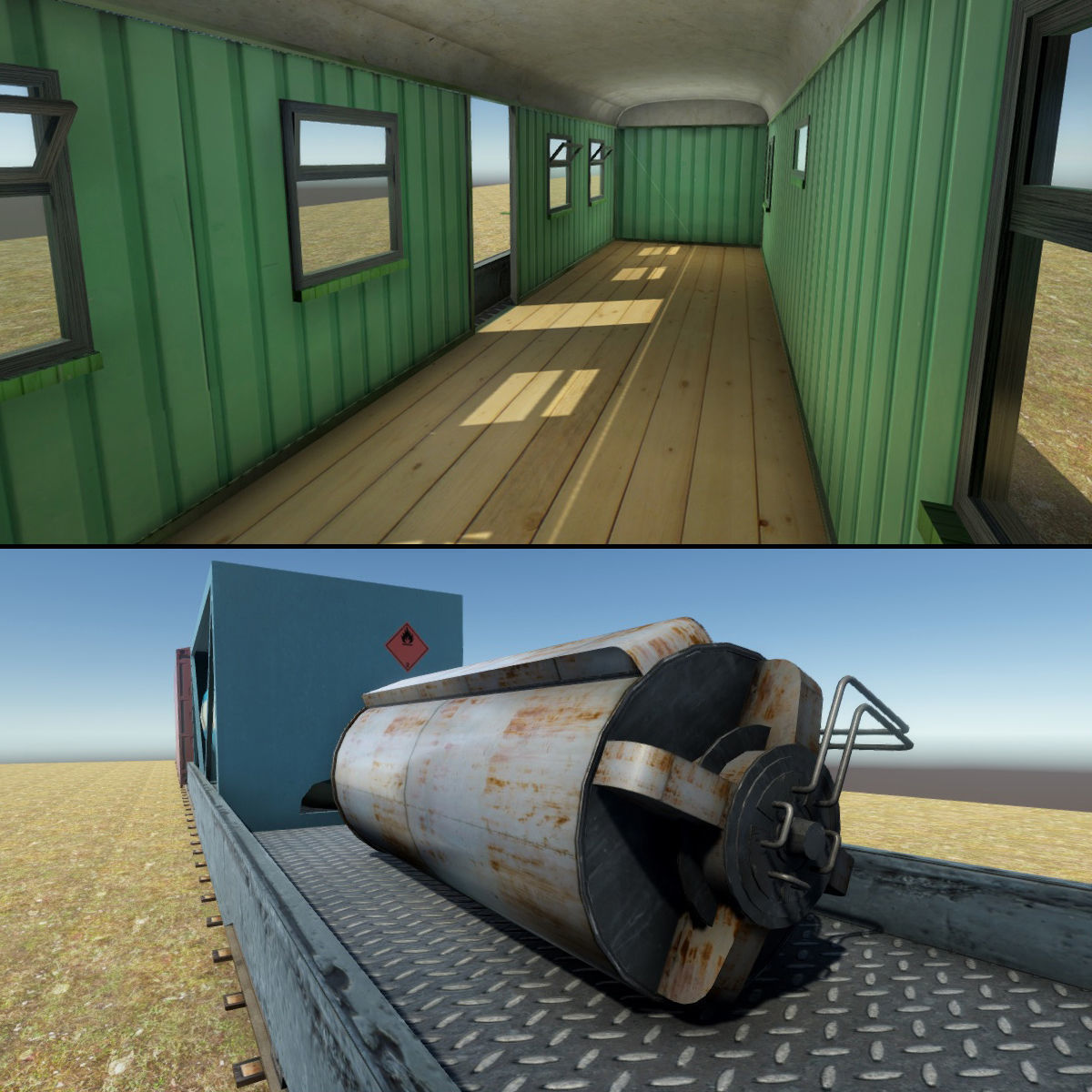 Trains Package Low-poly 3D model_8