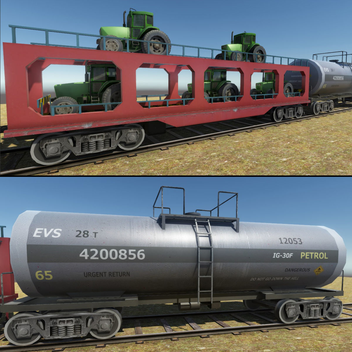 Trains Package Low-poly 3D model_7
