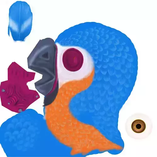 Cartoon lowpoly parrot 