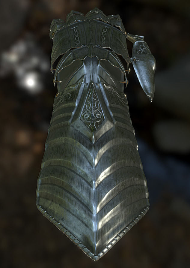 Ornamented Gauntlet Low-poly 3D model_3