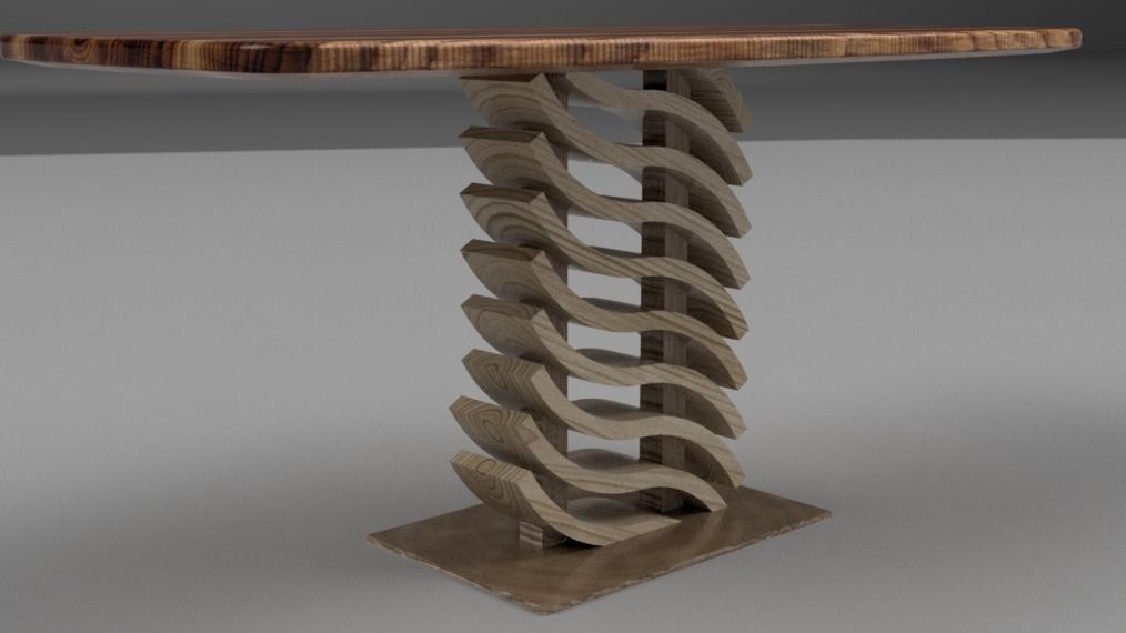 Designer Table Athens Low-poly 3D model_2