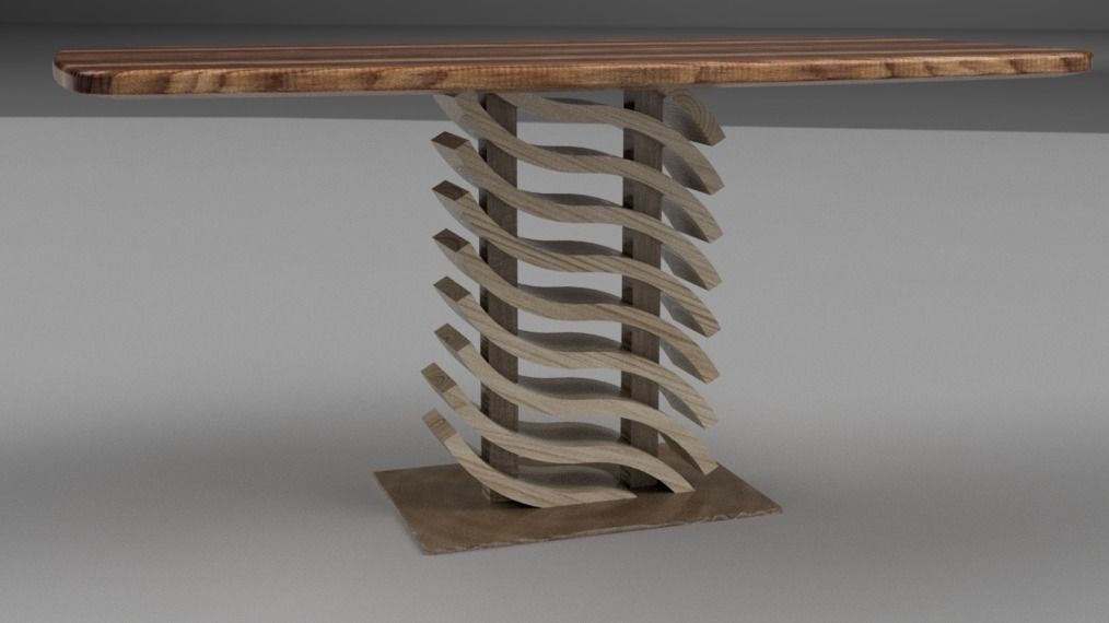 Designer Table Athens Low-poly 3D model_3