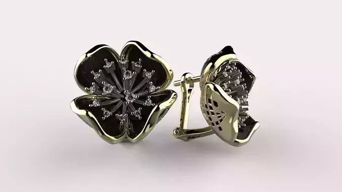 Flower diamond earrings