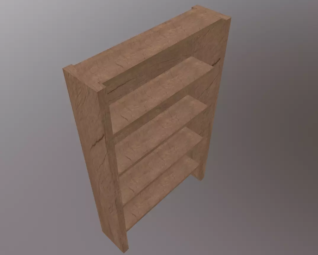 Cupboard wooden shelf Free low-poly 3D model