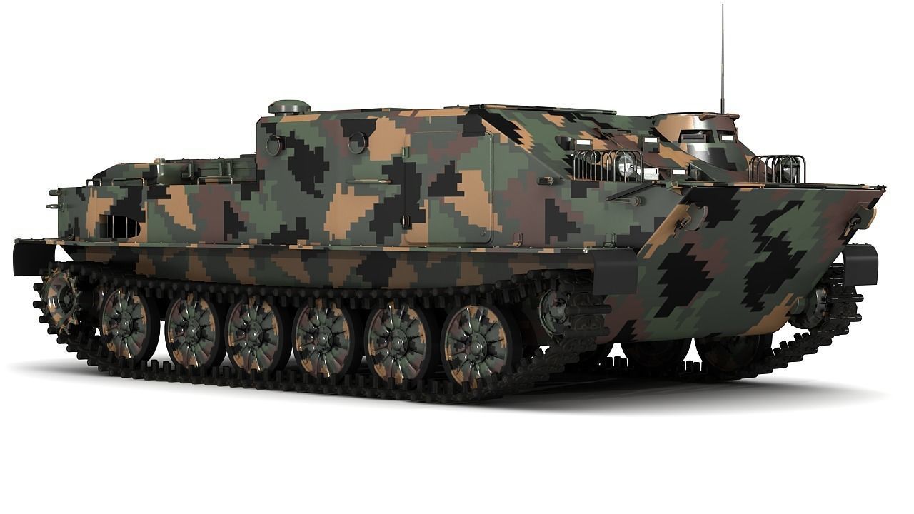 BTR-50 3D Model Collection camouflaged military vehicle 3D model_1