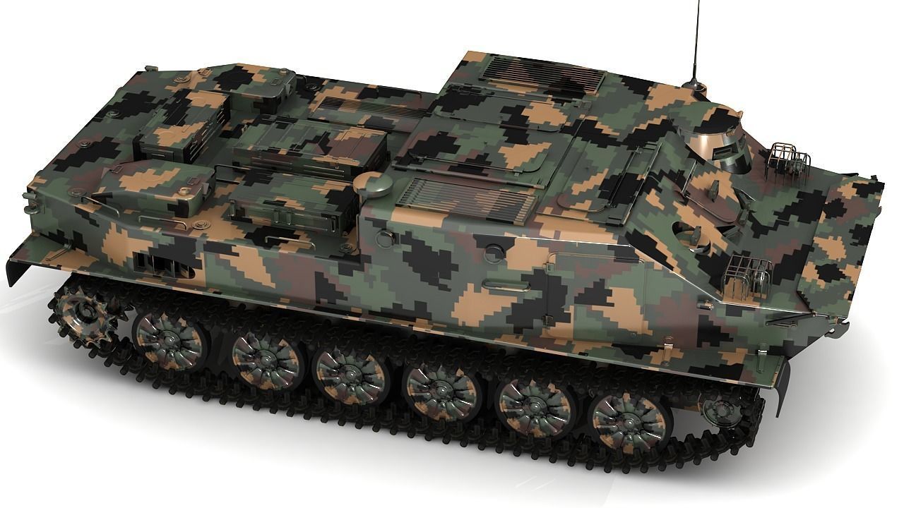 BTR-50 3D Model Collection camouflaged military vehicle 3D model_5
