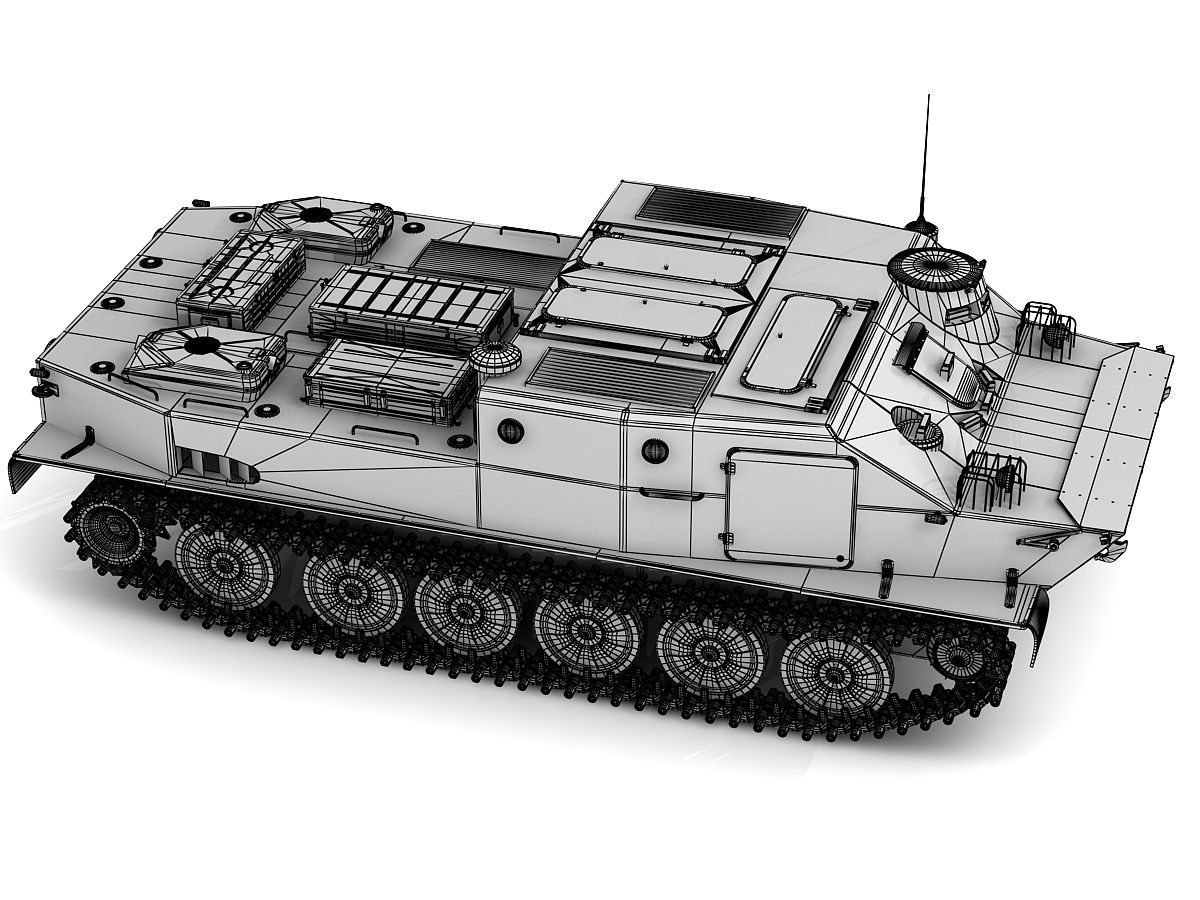 BTR-50 3D Model Collection camouflaged military vehicle 3D model_37