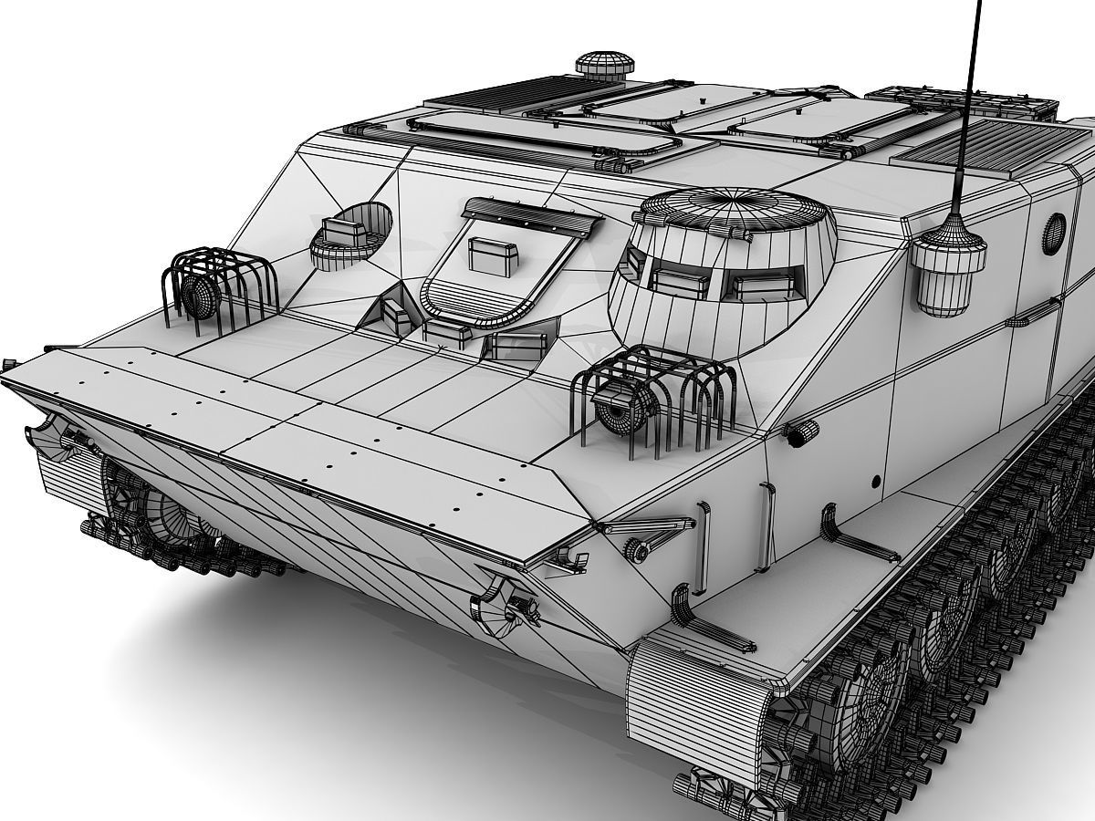 BTR-50 3D Model Collection camouflaged military vehicle 3D model_41