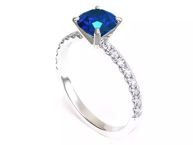 PETITE PAVE ENGAGEMENT RING FLUSH FIT mono