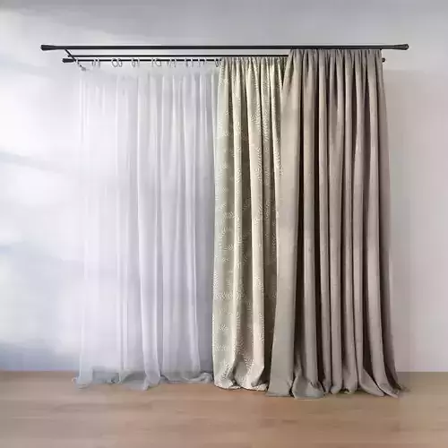 Curtain curtains hanging on wooden rod