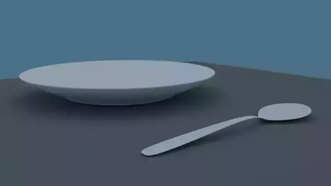 plate bowl and spoon on table