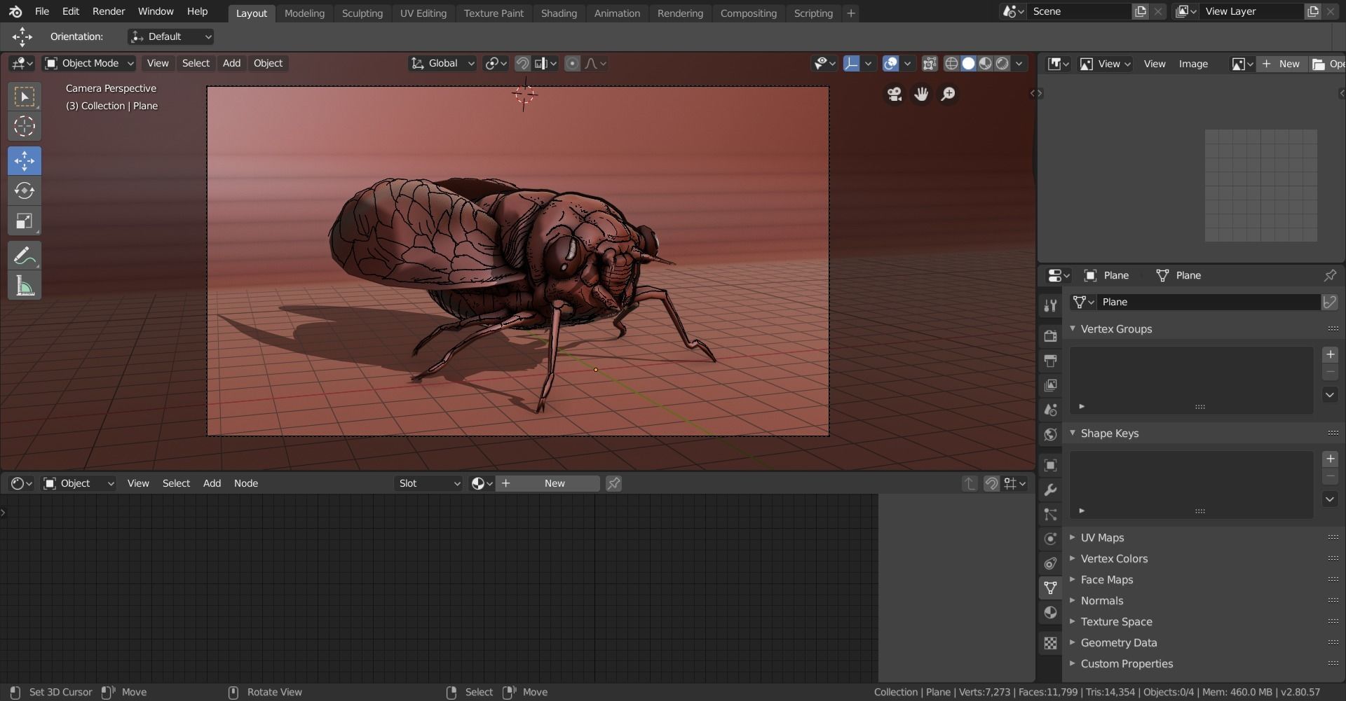 grease pencil cicada bug 3D model_1
