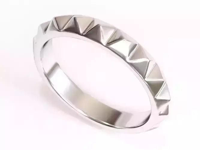 Pyramid Wedding Band
