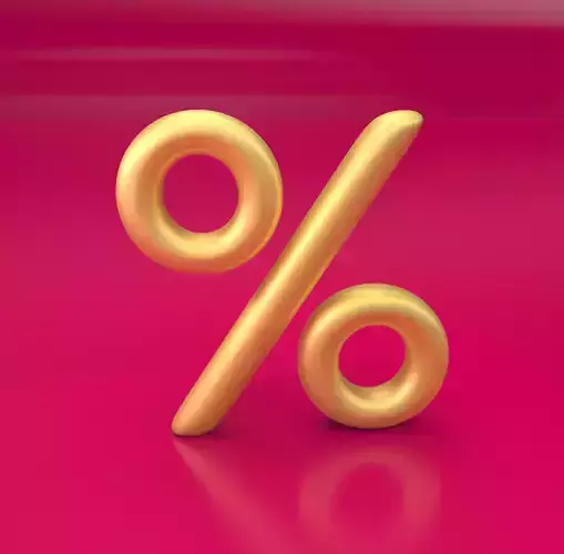 Percent golden sign for web graphics SUBDIVIDE READY