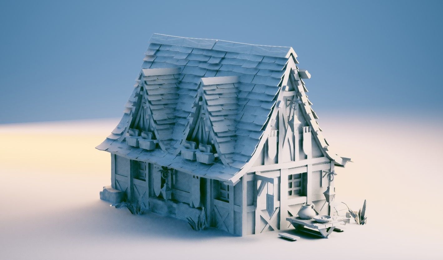 Medieval Kingdom - Realtime PBR Village House Low-poly 3D model_4