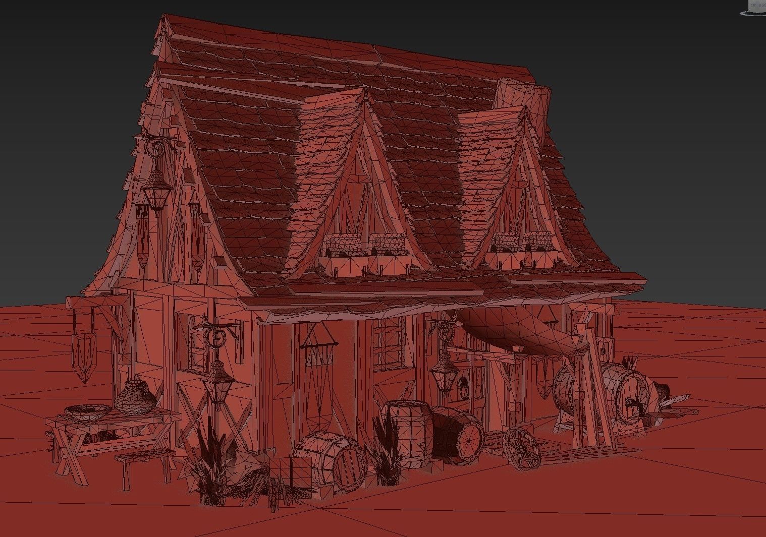 Medieval Kingdom - Realtime PBR Village House Low-poly 3D model_5